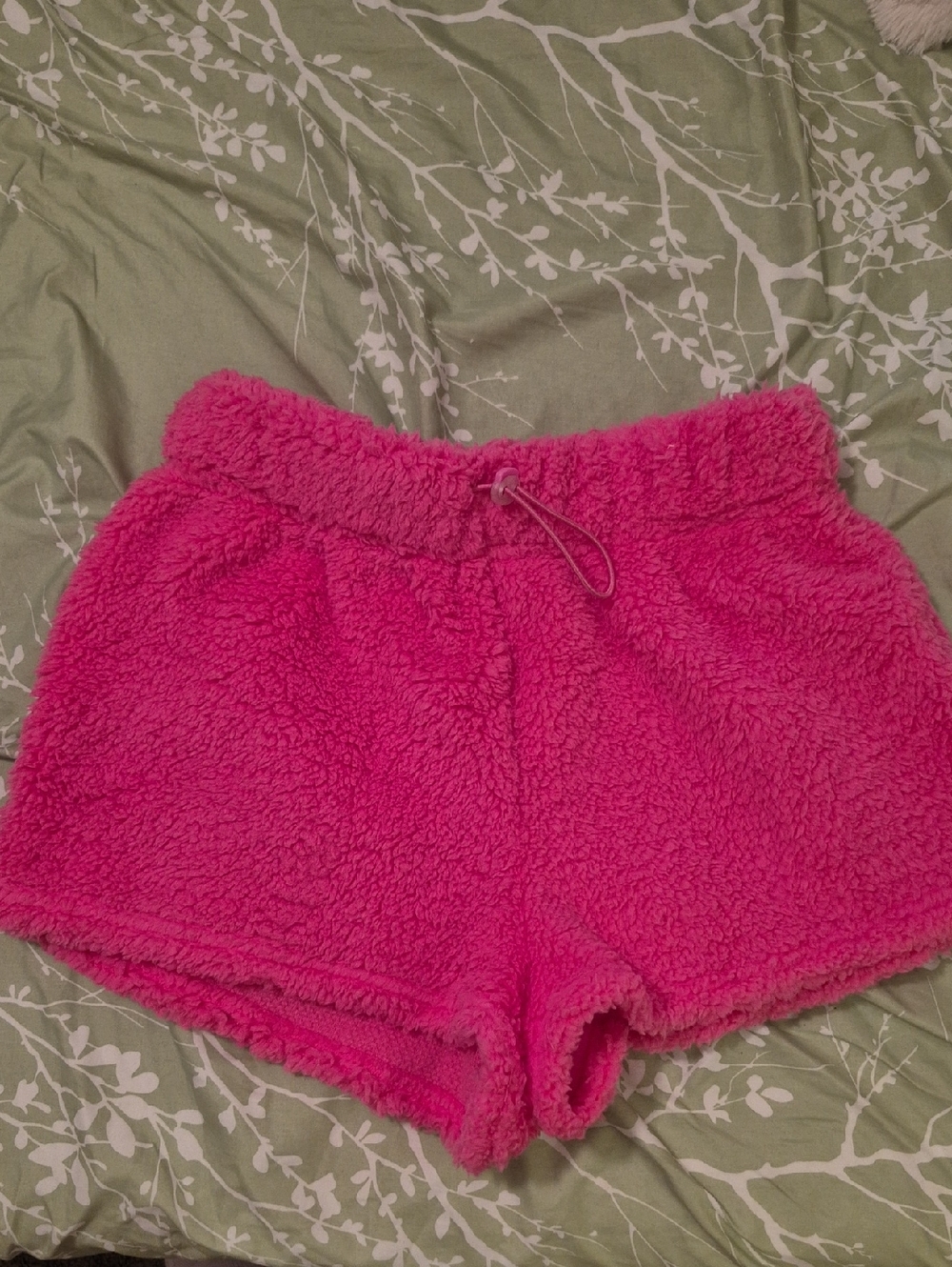 Pink Sherpa Shorts